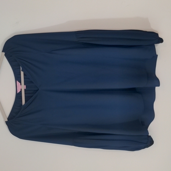 LILLY Pulitzer Charleigh Blue Top Small - Picture 3 of 11